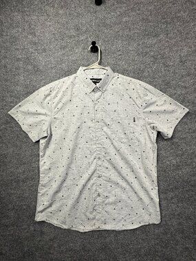 Molokai Surf Co. Shirt Men’s XL Gray Black Arrows Button Down Short Sleeve Top